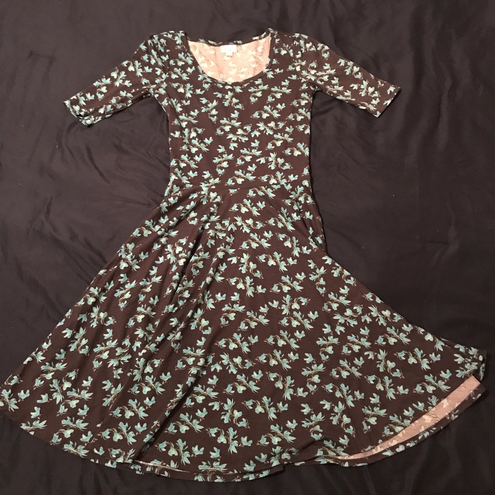 LulaRoe Bluebell print Nicole dress